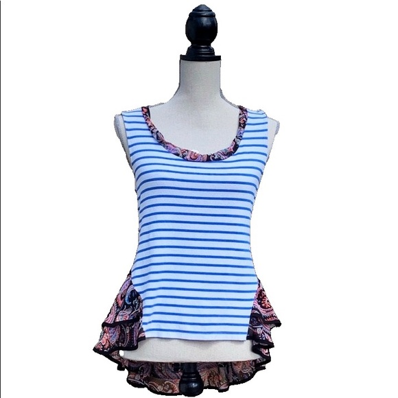 ☀️4/25 Anthropologie Postage Stamp Peplum Shirt